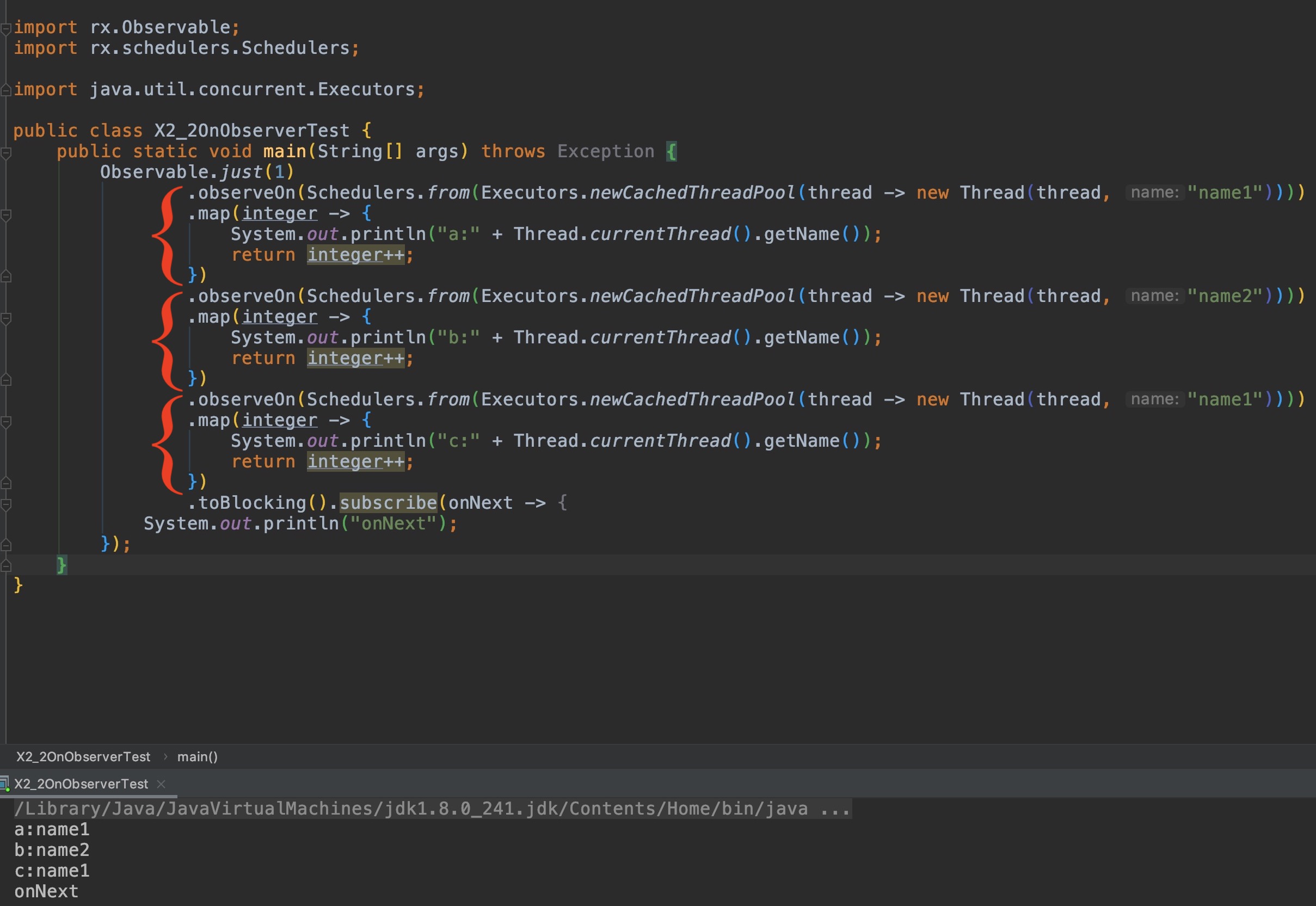 observeOn作用范围
